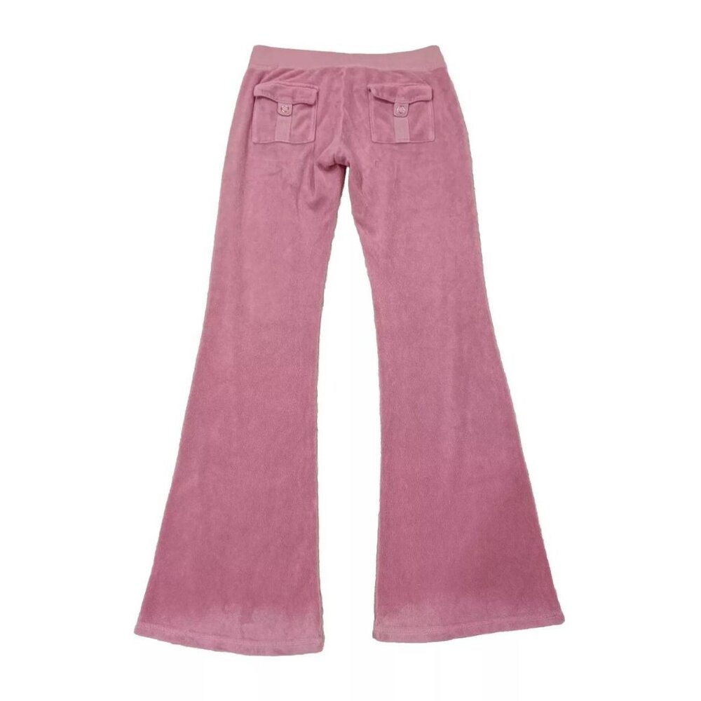 Juicy Couture Pink TrackSuit Pants XS P Butt Snap Back Pockets Vintage Terry Y2k